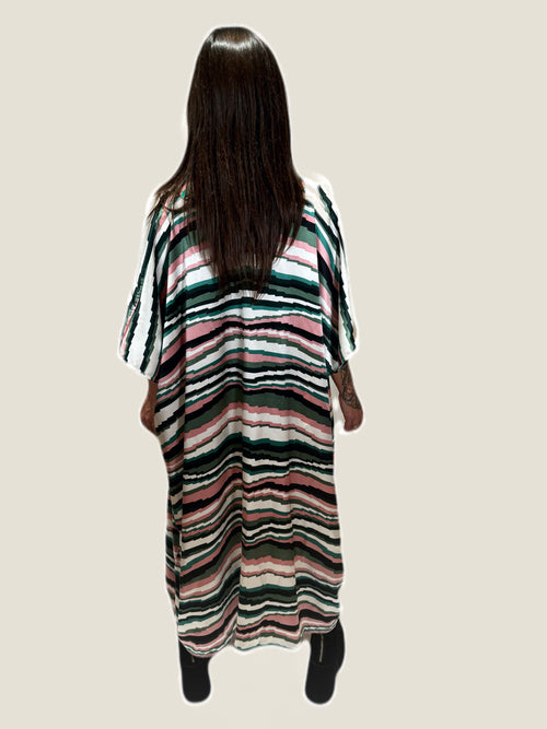 High Vibe Haboti Silk Stripe Kimono